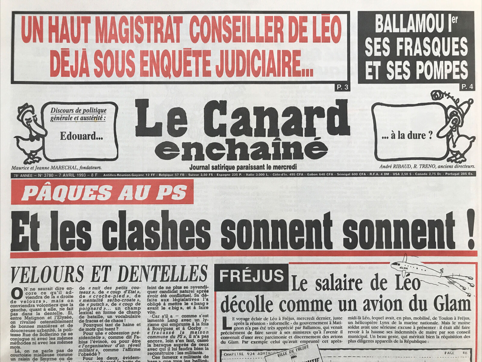 Couac ! | Acheter un Canard | Vente d'Anciens Journaux du Canard Enchaîné. Des Journaux Satiriques de Collection, Historiques & Authentiques de 1916 à 2004 ! | 3780