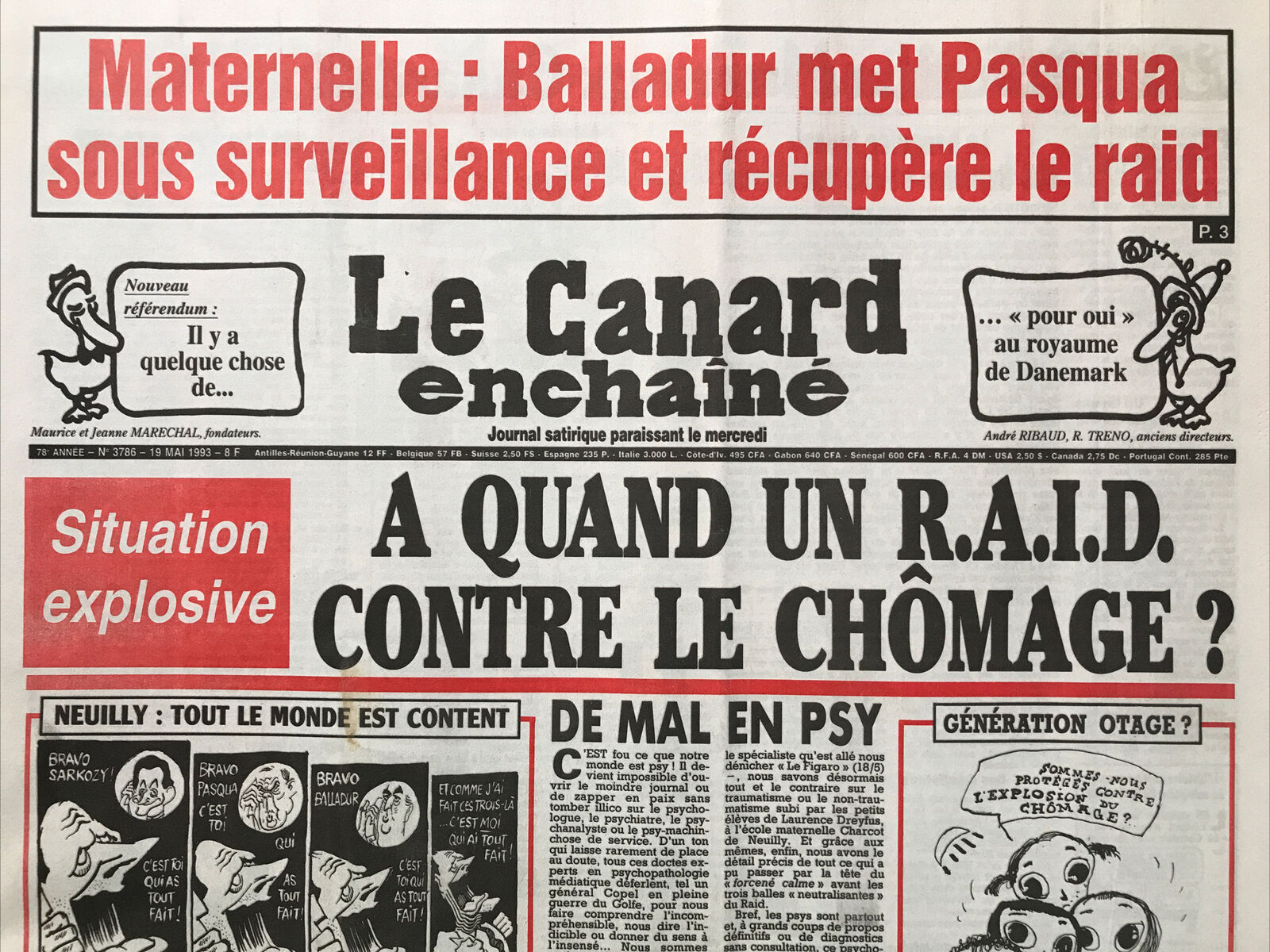 Couac ! | Acheter un Canard | Vente d'Anciens Journaux du Canard Enchaîné. Des Journaux Satiriques de Collection, Historiques & Authentiques de 1916 à 2004 ! | 3786