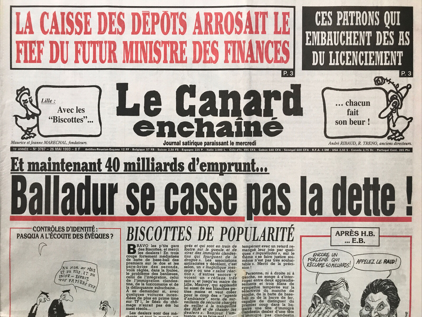 Couac ! | Acheter un Canard | Vente d'Anciens Journaux du Canard Enchaîné. Des Journaux Satiriques de Collection, Historiques & Authentiques de 1916 à 2004 ! | 3787