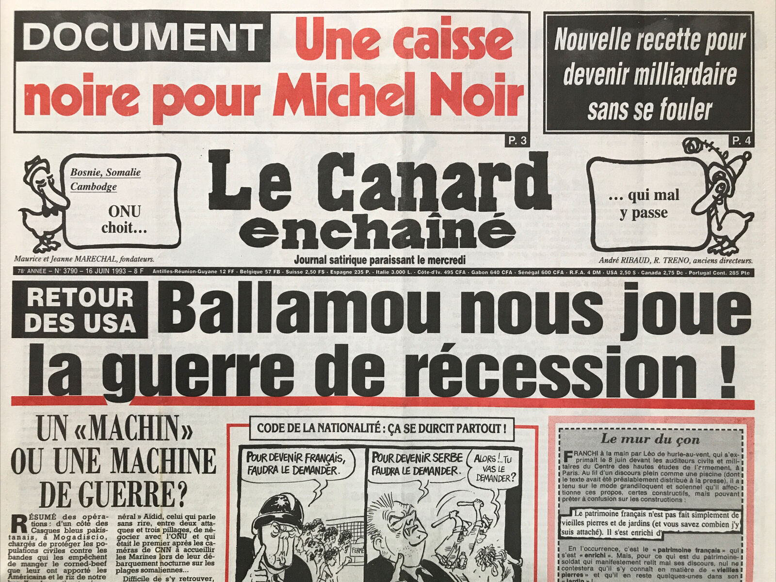 Couac ! | Acheter un Canard | Vente d'Anciens Journaux du Canard Enchaîné. Des Journaux Satiriques de Collection, Historiques & Authentiques de 1916 à 2004 ! | 3790