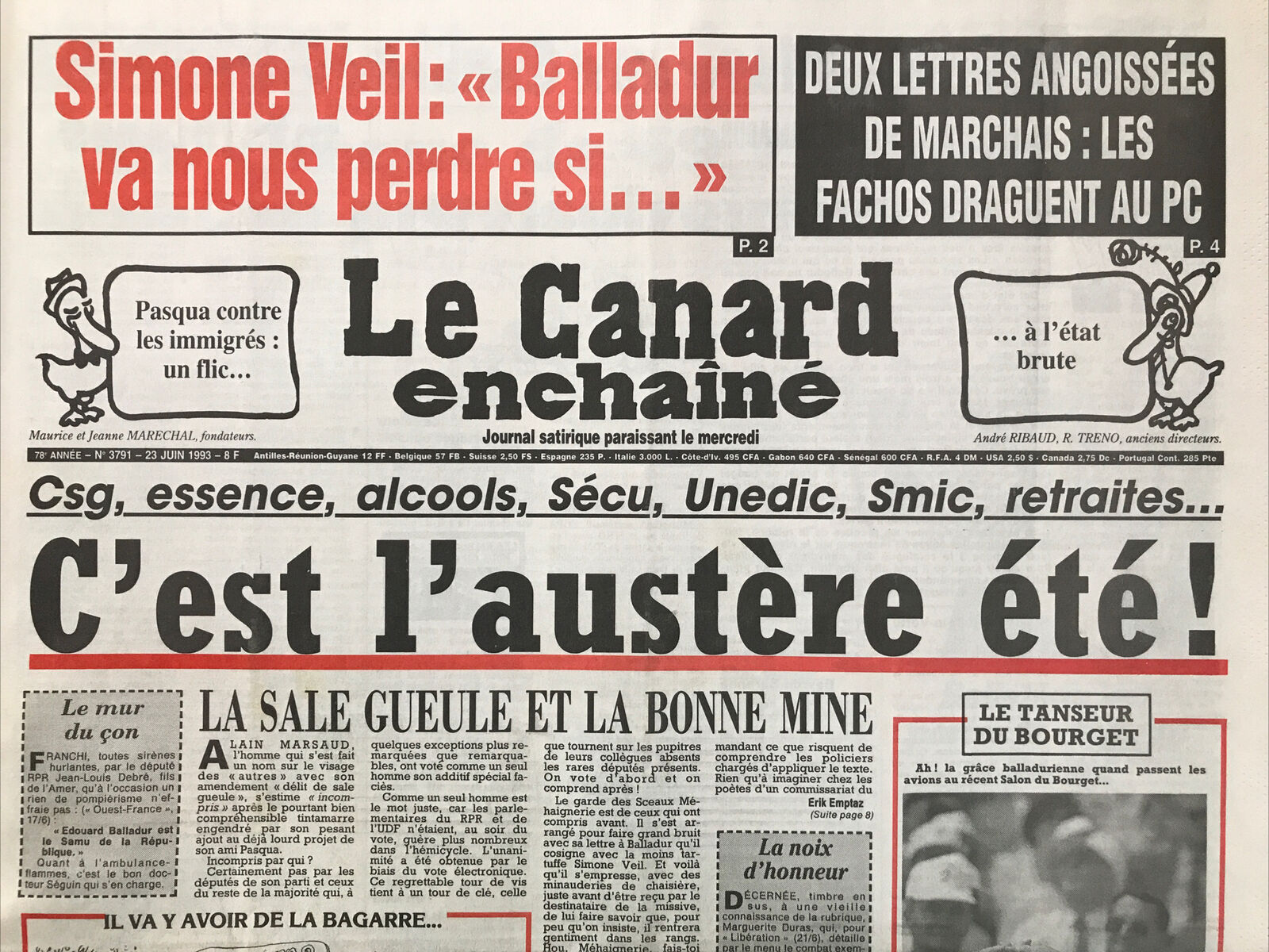 Couac ! | Acheter un Canard | Vente d'Anciens Journaux du Canard Enchaîné. Des Journaux Satiriques de Collection, Historiques & Authentiques de 1916 à 2004 ! | 3791