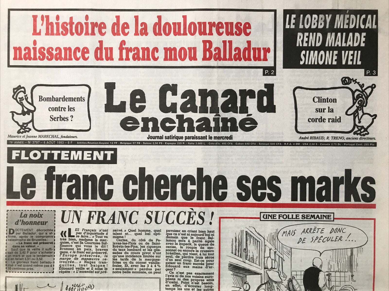 Couac ! | Acheter un Canard | Vente d'Anciens Journaux du Canard Enchaîné. Des Journaux Satiriques de Collection, Historiques & Authentiques de 1916 à 2004 ! | 3797