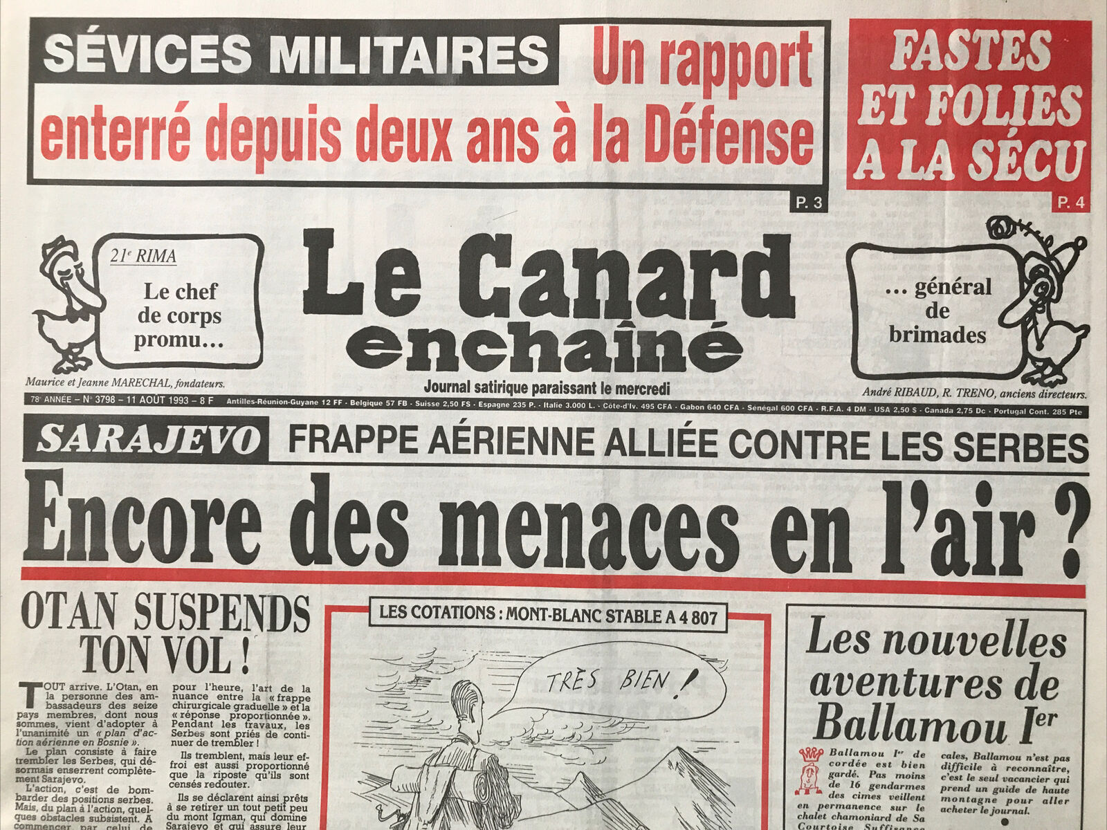 Couac ! | Acheter un Canard | Vente d'Anciens Journaux du Canard Enchaîné. Des Journaux Satiriques de Collection, Historiques & Authentiques de 1916 à 2004 ! | 3798