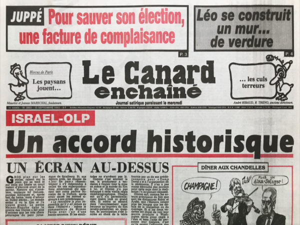 Couac ! | N° 3803 du Canard Enchaîné - 15 Septembre 1993 | Nos Exemplaires du Canard Enchaîné sont archivés dans de bonnes conditions de conservation (obscurité, hygrométrie maitrisée et faible température), ce qui s'avère indispensable pour des journaux anciens. | 3803