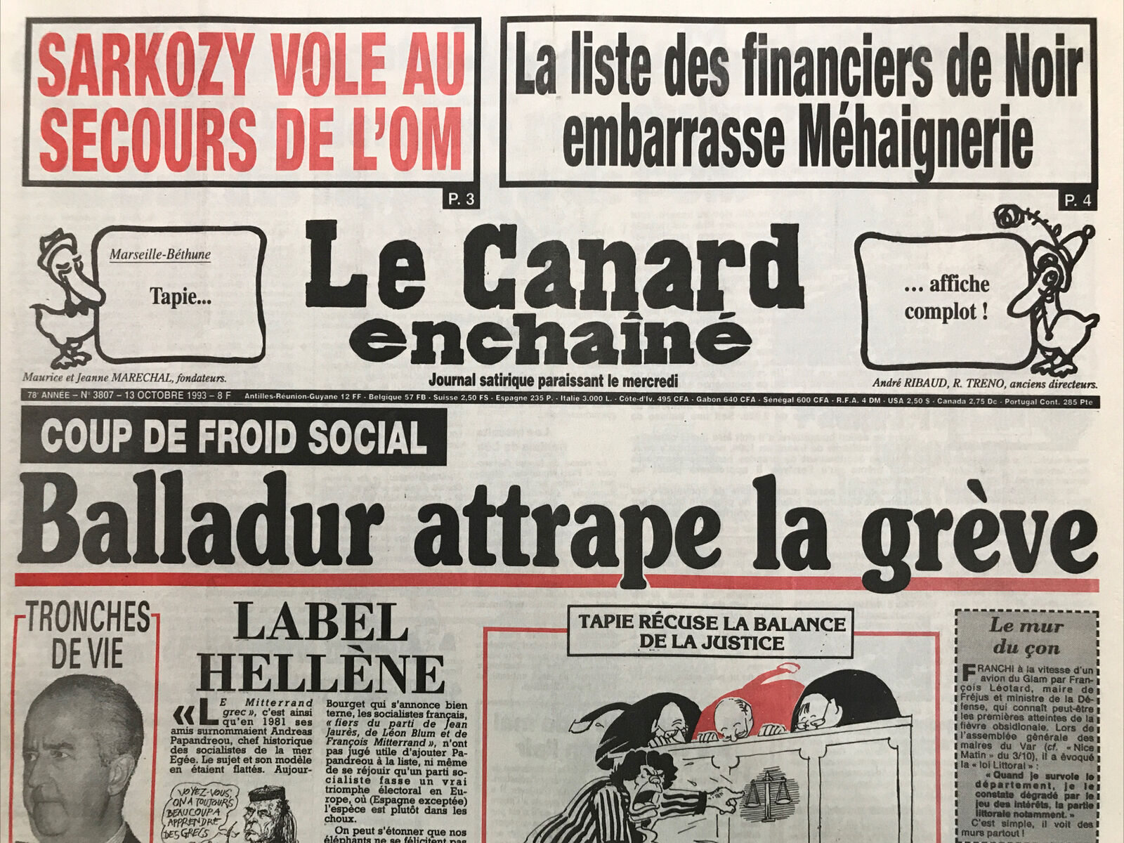 Couac ! | Acheter un Canard | Vente d'Anciens Journaux du Canard Enchaîné. Des Journaux Satiriques de Collection, Historiques & Authentiques de 1916 à 2004 ! | 3807