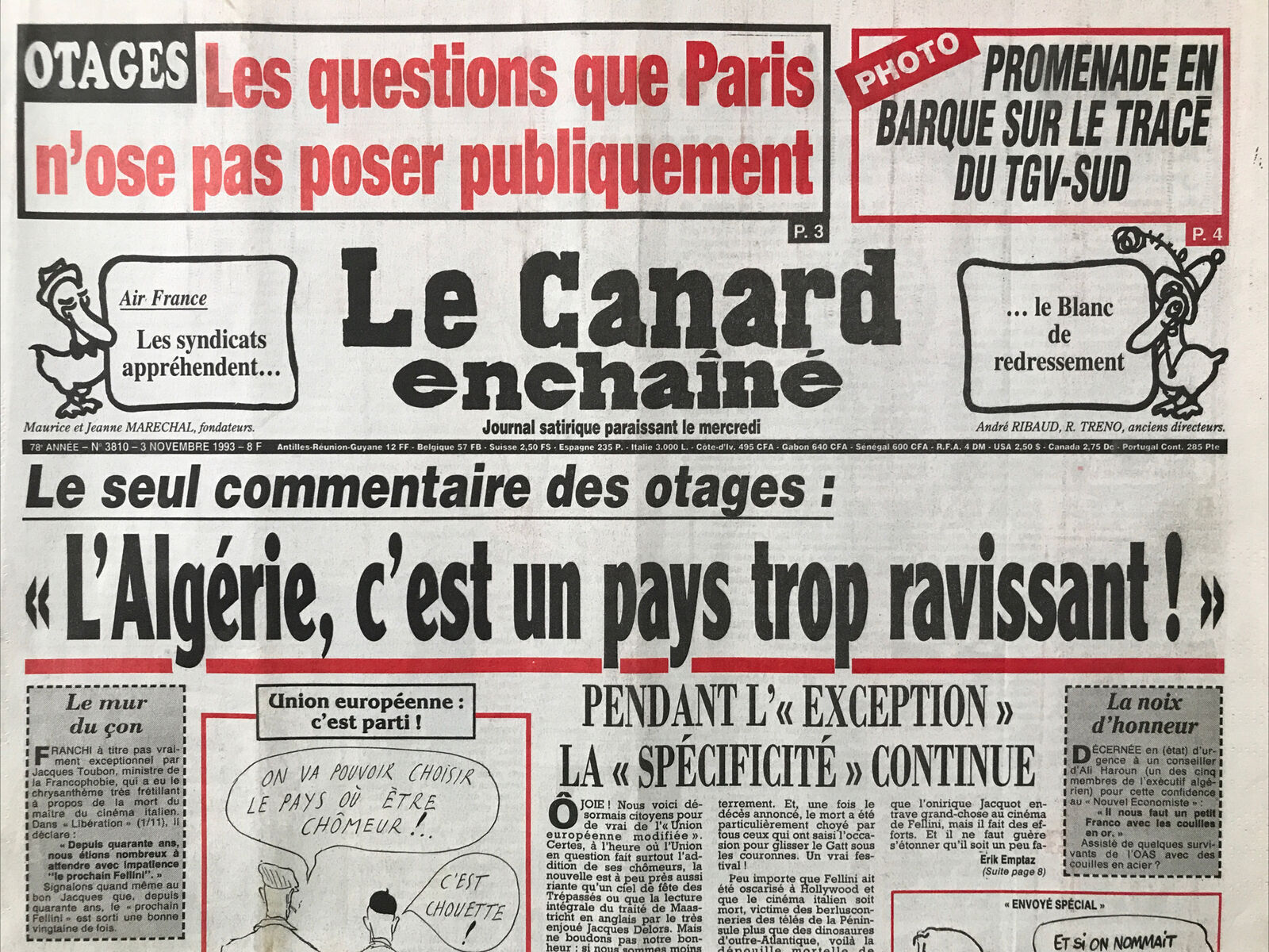 Couac ! | Acheter un Canard | Vente d'Anciens Journaux du Canard Enchaîné. Des Journaux Satiriques de Collection, Historiques & Authentiques de 1916 à 2004 ! | 3810