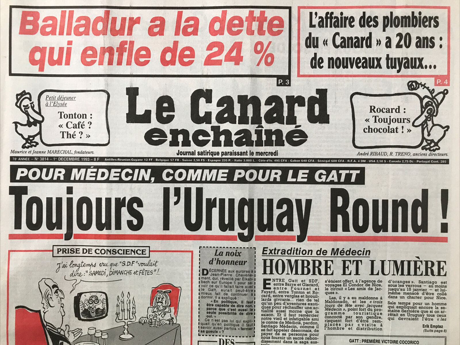 Couac ! | Acheter un Canard | Vente d'Anciens Journaux du Canard Enchaîné. Des Journaux Satiriques de Collection, Historiques & Authentiques de 1916 à 2004 ! | 3814