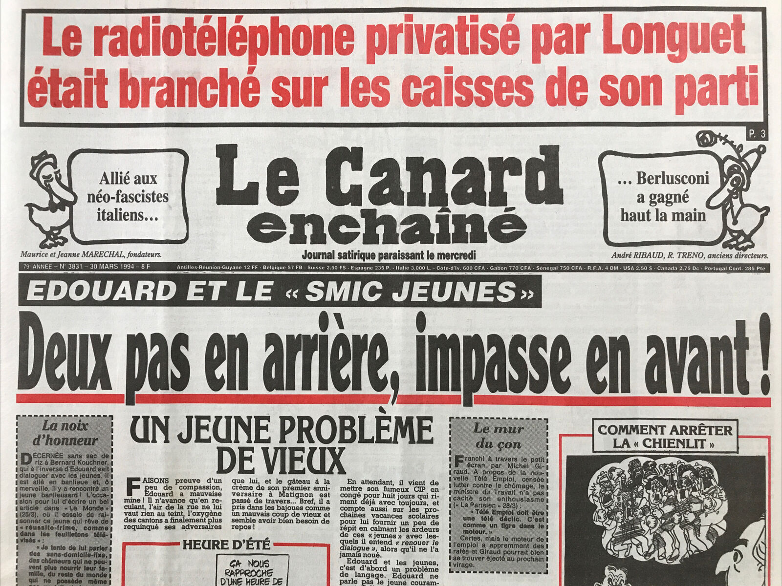 Couac ! | Acheter un Canard | Vente d'Anciens Journaux du Canard Enchaîné. Des Journaux Satiriques de Collection, Historiques & Authentiques de 1916 à 2004 ! | 3831