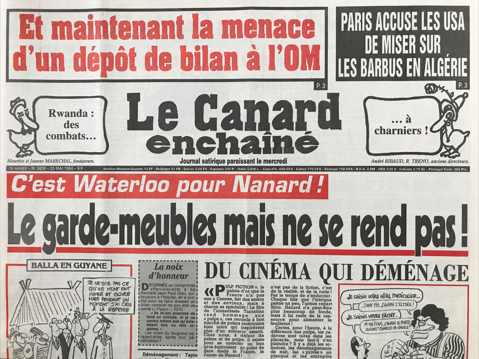 Couac ! | Acheter un Canard | Vente d'Anciens Journaux du Canard Enchaîné. Des Journaux Satiriques de Collection, Historiques & Authentiques de 1916 à 2004 ! | 3839