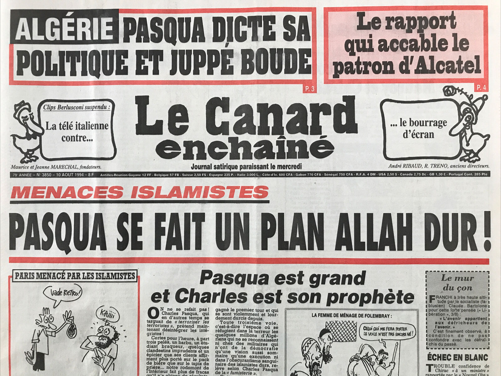 Couac ! | Acheter un Canard | Vente d'Anciens Journaux du Canard Enchaîné. Des Journaux Satiriques de Collection, Historiques & Authentiques de 1916 à 2004 ! | 3850