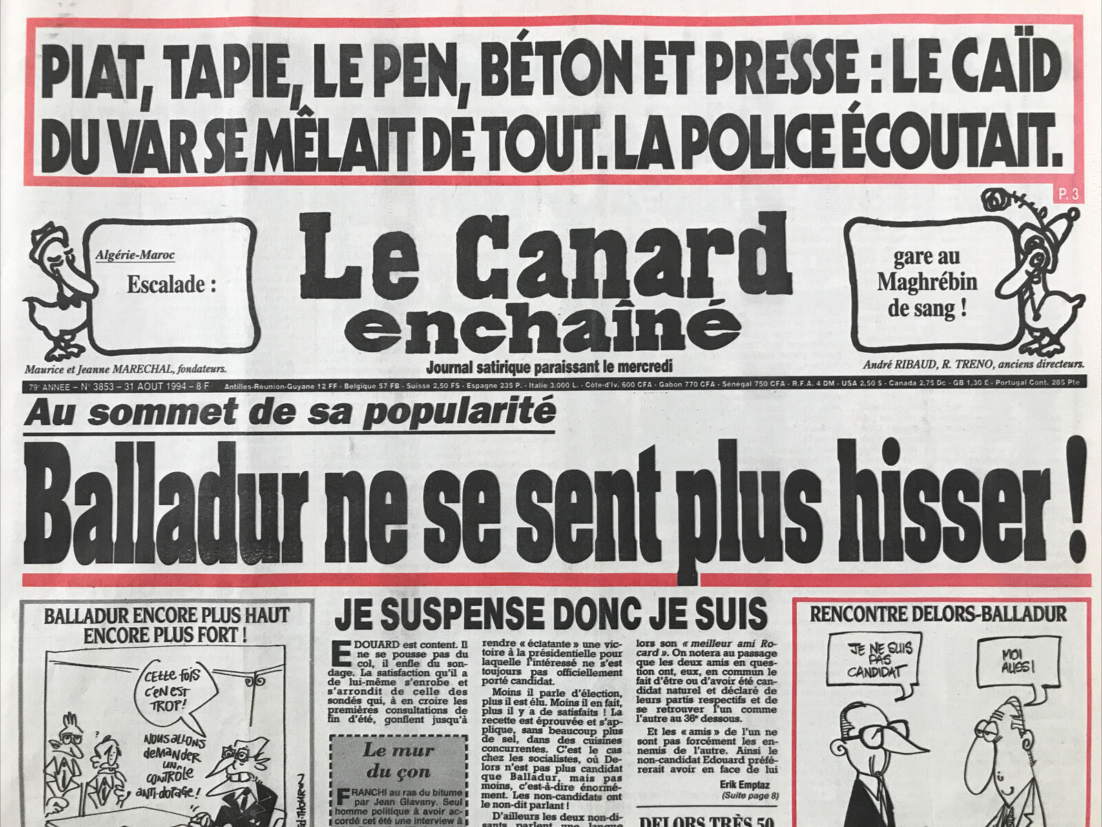 Couac ! | Acheter un Canard | Vente d'Anciens Journaux du Canard Enchaîné. Des Journaux Satiriques de Collection, Historiques & Authentiques de 1916 à 2004 ! | 3853