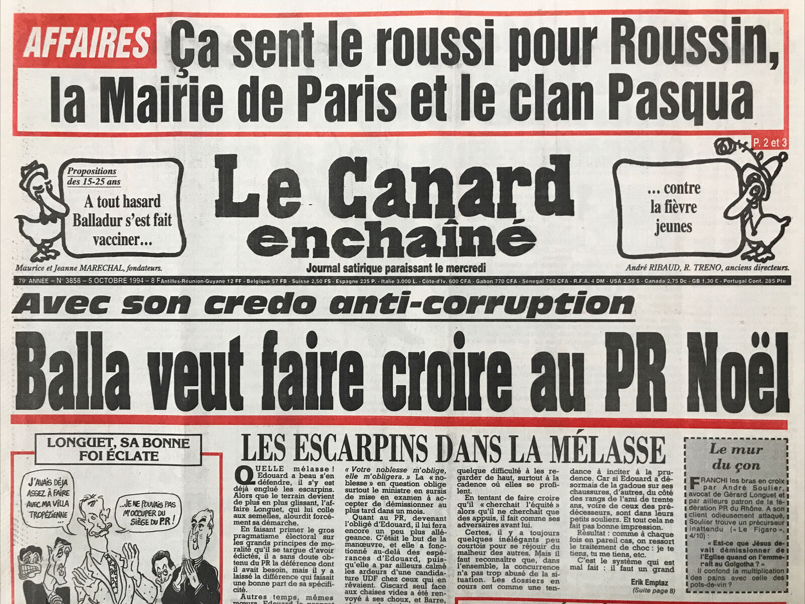 Couac ! | Acheter un Canard | Vente d'Anciens Journaux du Canard Enchaîné. Des Journaux Satiriques de Collection, Historiques & Authentiques de 1916 à 2004 ! | 3858