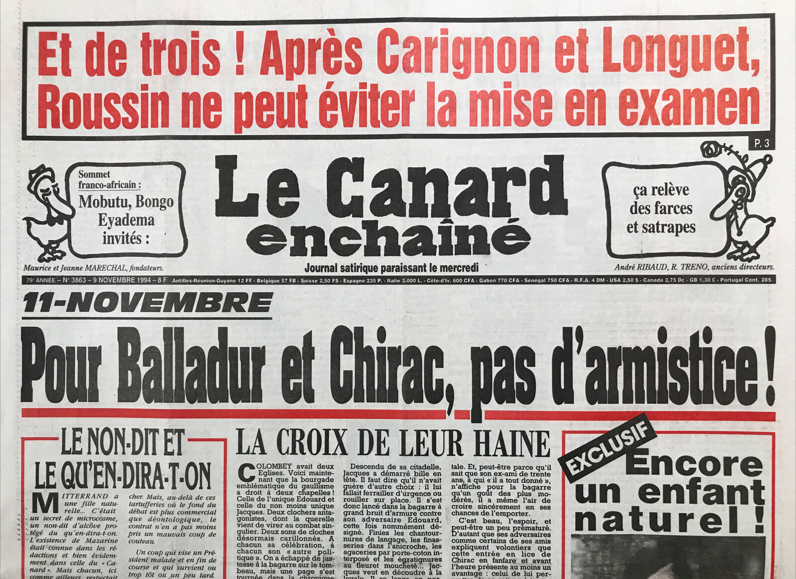 Couac ! | Acheter un Canard | Vente d'Anciens Journaux du Canard Enchaîné. Des Journaux Satiriques de Collection, Historiques & Authentiques de 1916 à 2004 ! | 3863