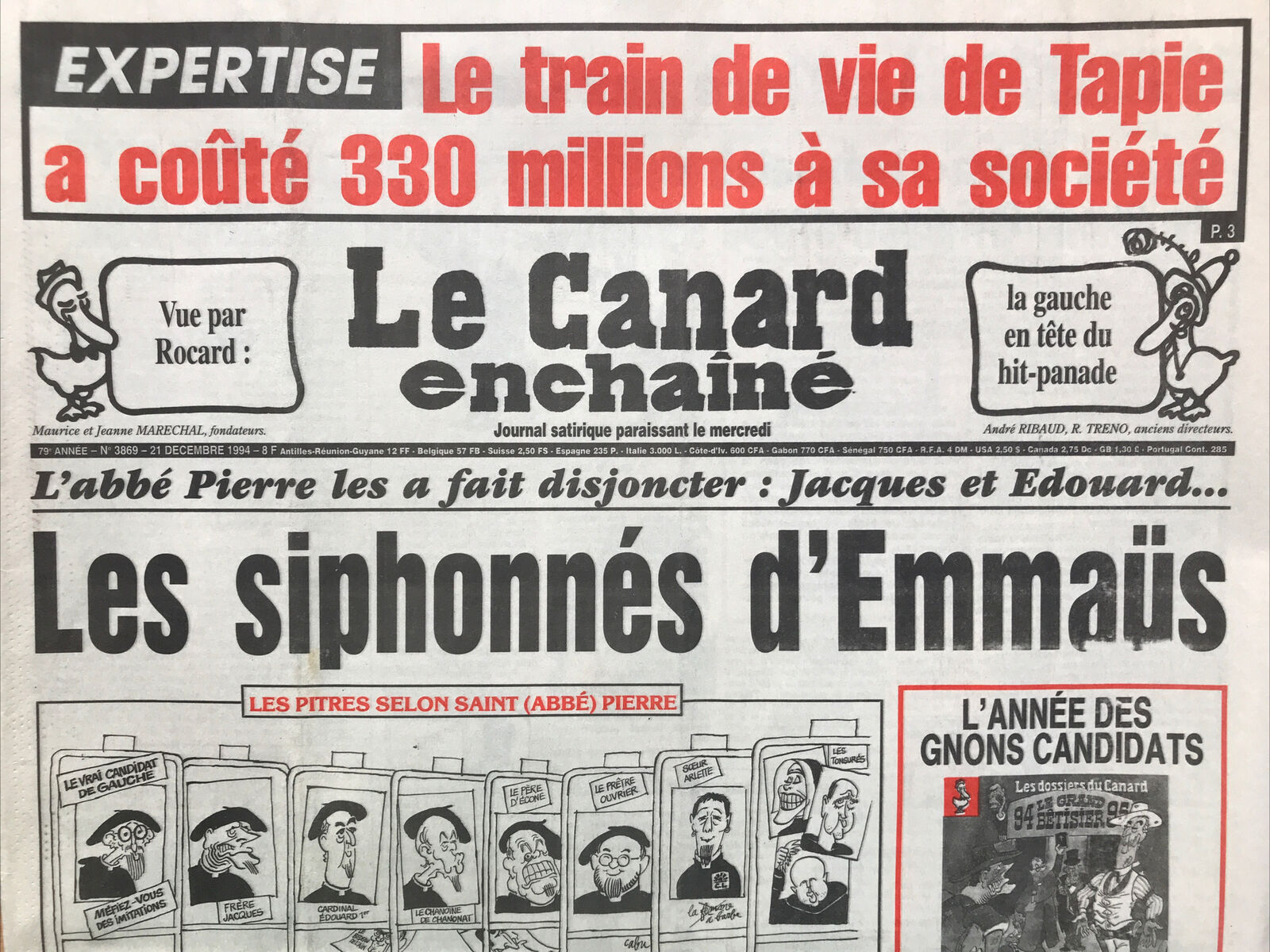 Couac ! | Acheter un Canard | Vente d'Anciens Journaux du Canard Enchaîné. Des Journaux Satiriques de Collection, Historiques & Authentiques de 1916 à 2004 ! | 3869