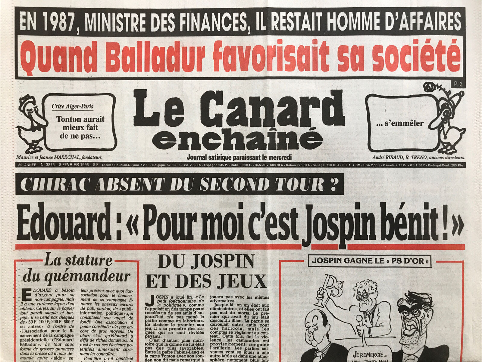 Couac ! | Acheter un Canard | Vente d'Anciens Journaux du Canard Enchaîné. Des Journaux Satiriques de Collection, Historiques & Authentiques de 1916 à 2004 ! | 3876