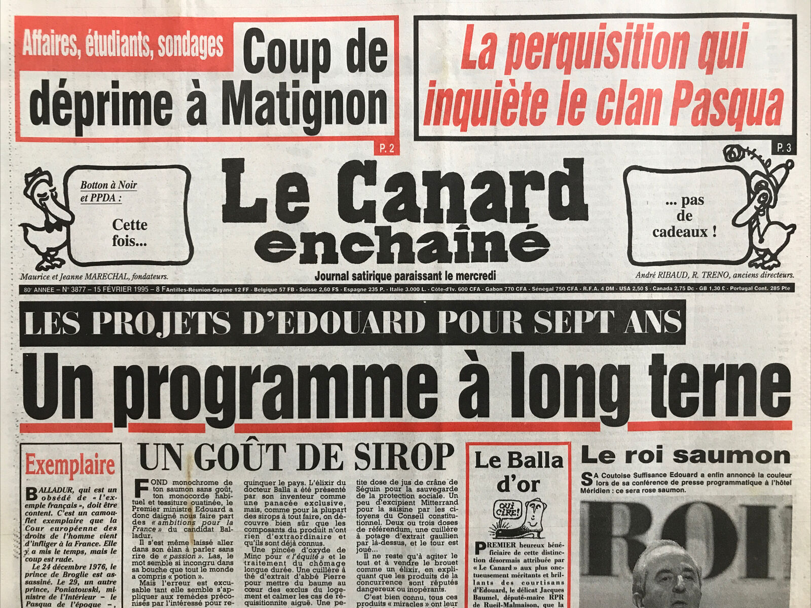 Couac ! | Acheter un Canard | Vente d'Anciens Journaux du Canard Enchaîné. Des Journaux Satiriques de Collection, Historiques & Authentiques de 1916 à 2004 ! | 3877