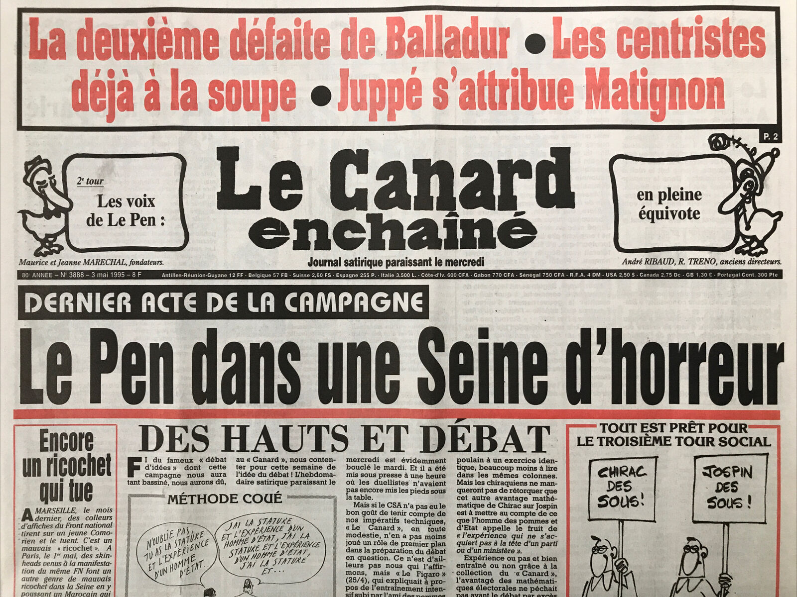 Couac ! | Acheter un Canard | Vente d'Anciens Journaux du Canard Enchaîné. Des Journaux Satiriques de Collection, Historiques & Authentiques de 1916 à 2004 ! | 3888