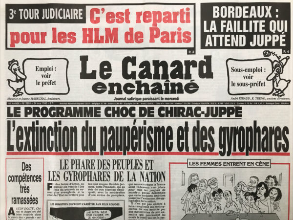 Couac ! | N° 3891 du Canard Enchaîné - 24 Mai 1995 | Nos Exemplaires du Canard Enchaîné sont archivés dans de bonnes conditions de conservation (obscurité, hygrométrie maitrisée et faible température), ce qui s'avère indispensable pour des journaux anciens. | 3891