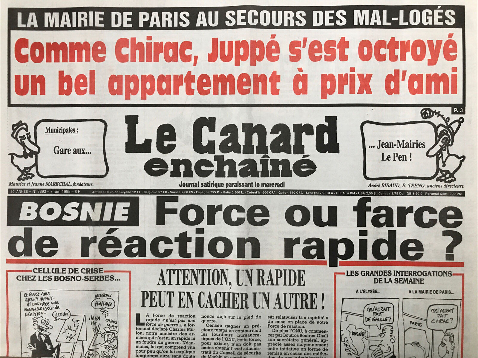 Couac ! | Acheter un Canard | Vente d'Anciens Journaux du Canard Enchaîné. Des Journaux Satiriques de Collection, Historiques & Authentiques de 1916 à 2004 ! | 3893