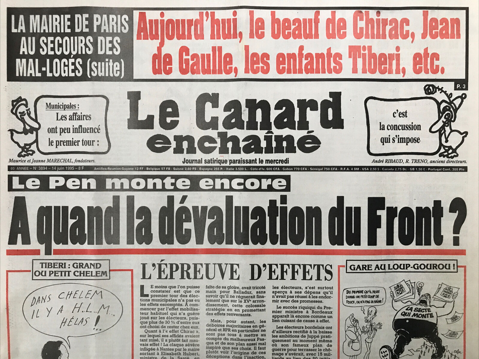 Couac ! | Acheter un Canard | Vente d'Anciens Journaux du Canard Enchaîné. Des Journaux Satiriques de Collection, Historiques & Authentiques de 1916 à 2004 ! | 3894