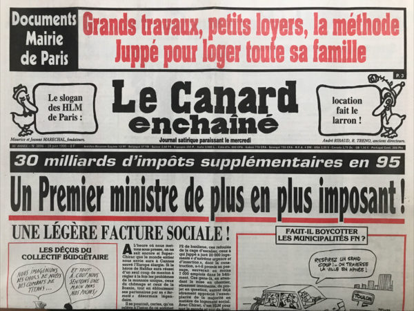 Couac ! | N° 3896 du Canard Enchaîné - 28 Juin 1995 | Nos Exemplaires du Canard Enchaîné sont archivés dans de bonnes conditions de conservation (obscurité, hygrométrie maitrisée et faible température), ce qui s'avère indispensable pour des journaux anciens. | 3896