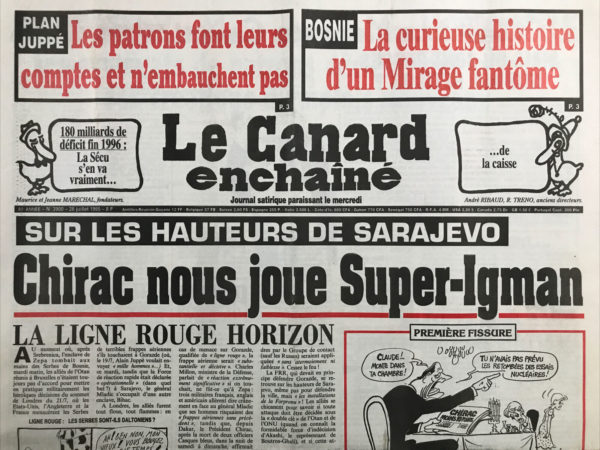 Couac ! | N° 3900 du Canard Enchaîné - 26 Juillet 1995 | Nos Exemplaires du Canard Enchaîné sont archivés dans de bonnes conditions de conservation (obscurité, hygrométrie maitrisée et faible température), ce qui s'avère indispensable pour des journaux anciens. | 3900