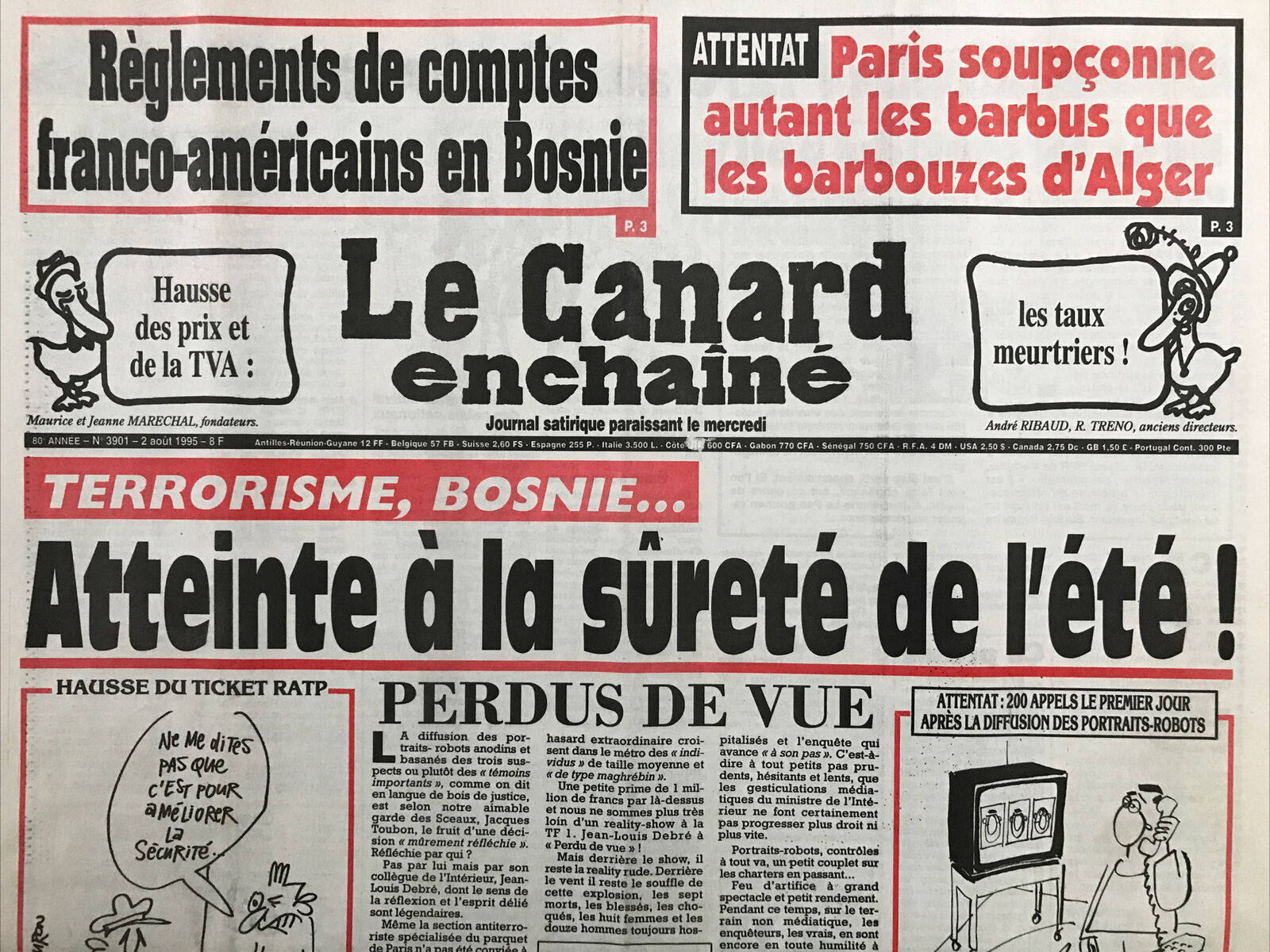 Couac ! | Acheter un Canard | Vente d'Anciens Journaux du Canard Enchaîné. Des Journaux Satiriques de Collection, Historiques & Authentiques de 1916 à 2004 ! | 3901