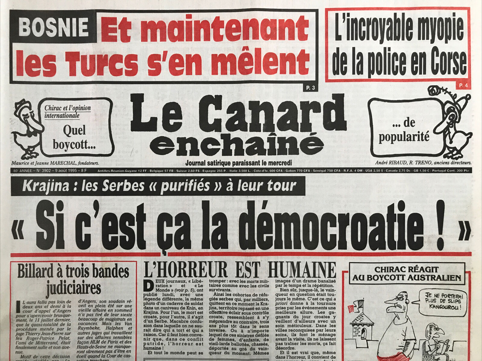 Couac ! | Acheter un Canard | Vente d'Anciens Journaux du Canard Enchaîné. Des Journaux Satiriques de Collection, Historiques & Authentiques de 1916 à 2004 ! | 3902