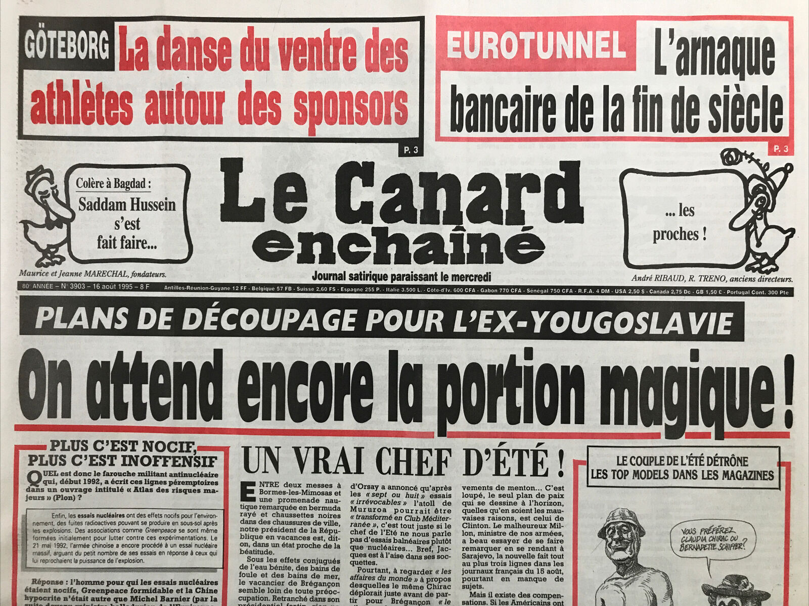 Couac ! | Acheter un Canard | Vente d'Anciens Journaux du Canard Enchaîné. Des Journaux Satiriques de Collection, Historiques & Authentiques de 1916 à 2004 ! | 3903