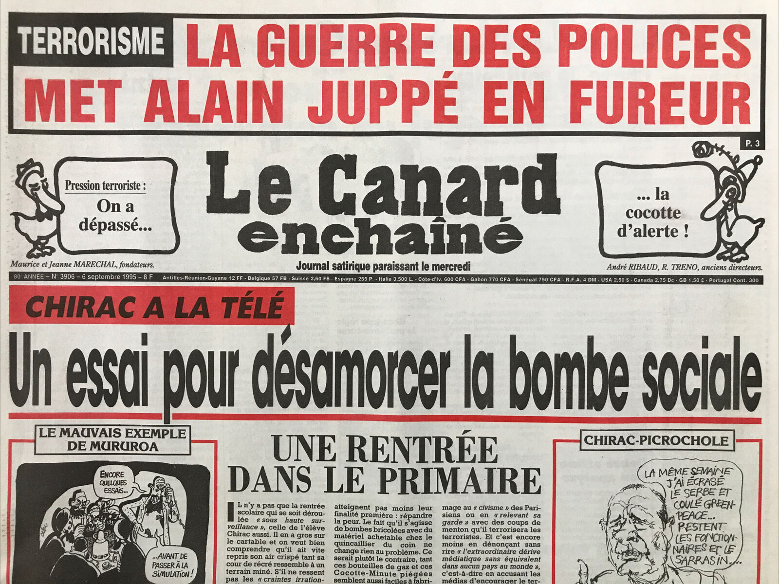 Couac ! | Acheter un Canard | Vente d'Anciens Journaux du Canard Enchaîné. Des Journaux Satiriques de Collection, Historiques & Authentiques de 1916 à 2004 ! | 3906