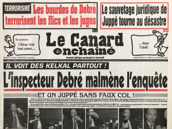 Couac ! | N° 3910 du Canard Enchaîné - 4 Octobre 1995 | Nos Exemplaires du Canard Enchaîné sont archivés dans de bonnes conditions de conservation (obscurité, hygrométrie maitrisée et faible température), ce qui s'avère indispensable pour des journaux anciens. | 3910