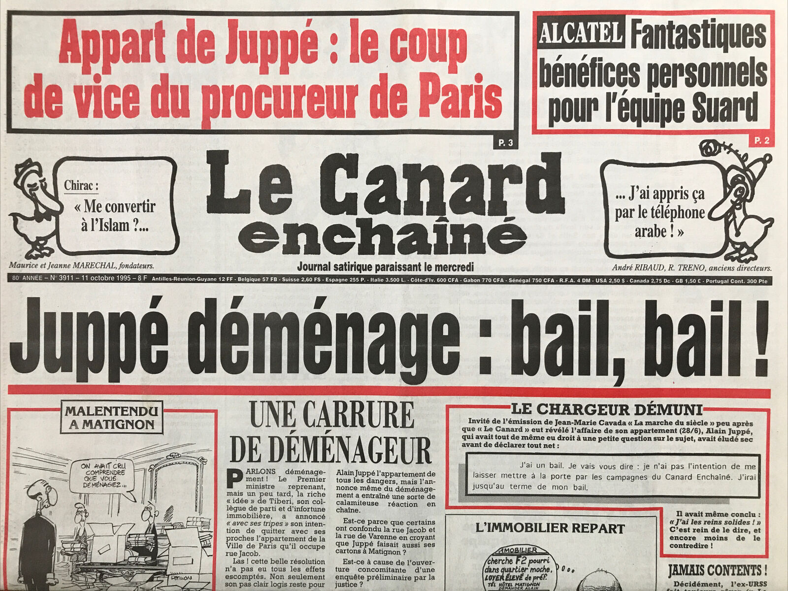 Couac ! | Acheter un Canard | Vente d'Anciens Journaux du Canard Enchaîné. Des Journaux Satiriques de Collection, Historiques & Authentiques de 1916 à 2004 ! | 3911