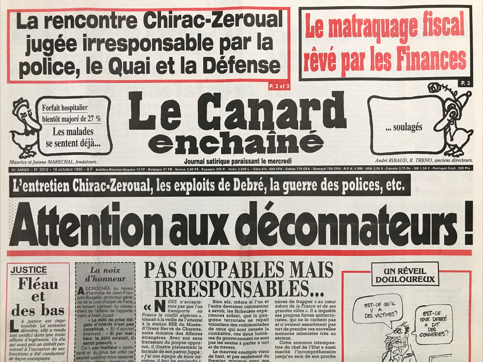 Couac ! | Acheter un Canard | Vente d'Anciens Journaux du Canard Enchaîné. Des Journaux Satiriques de Collection, Historiques & Authentiques de 1916 à 2004 ! | 3912