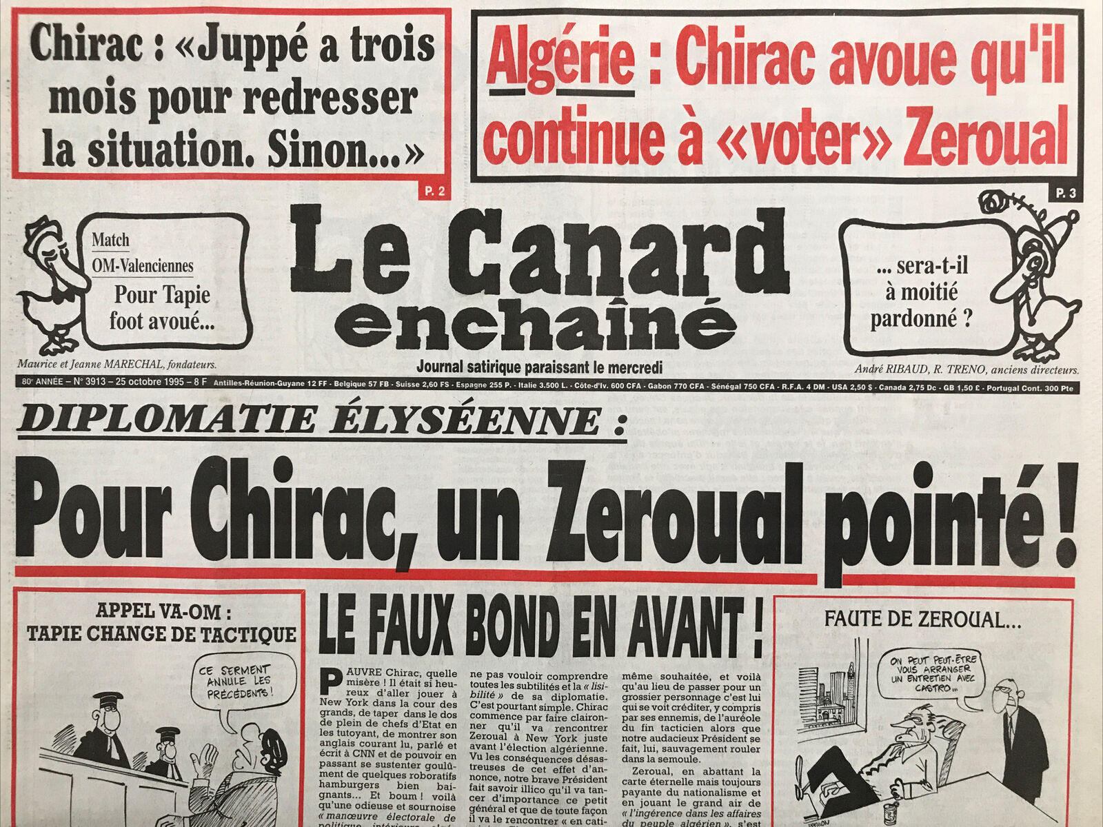 Couac ! | Acheter un Canard | Vente d'Anciens Journaux du Canard Enchaîné. Des Journaux Satiriques de Collection, Historiques & Authentiques de 1916 à 2004 ! | 3913