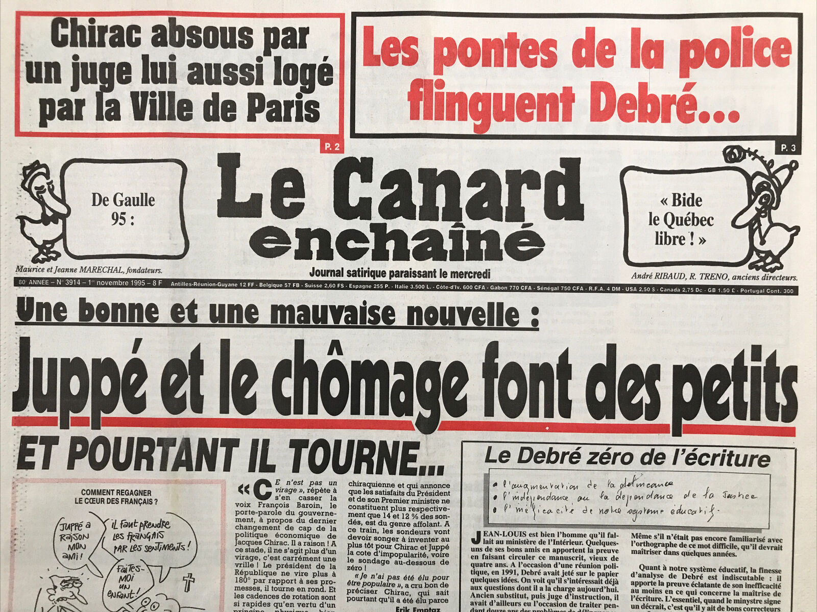 Couac ! | Acheter un Canard | Vente d'Anciens Journaux du Canard Enchaîné. Des Journaux Satiriques de Collection, Historiques & Authentiques de 1916 à 2004 ! | 3914