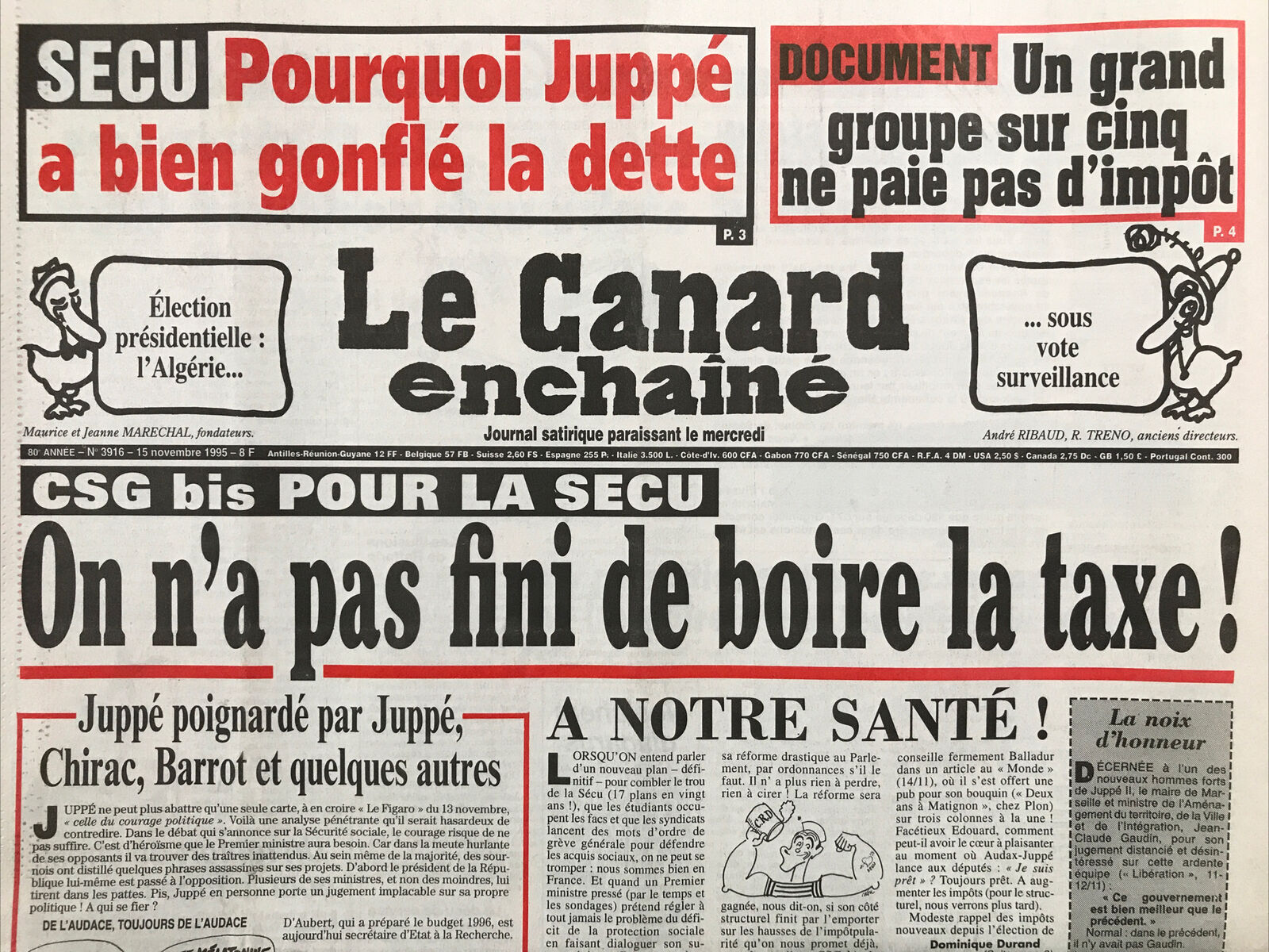 Couac ! | Acheter un Canard | Vente d'Anciens Journaux du Canard Enchaîné. Des Journaux Satiriques de Collection, Historiques & Authentiques de 1916 à 2004 ! | 3916