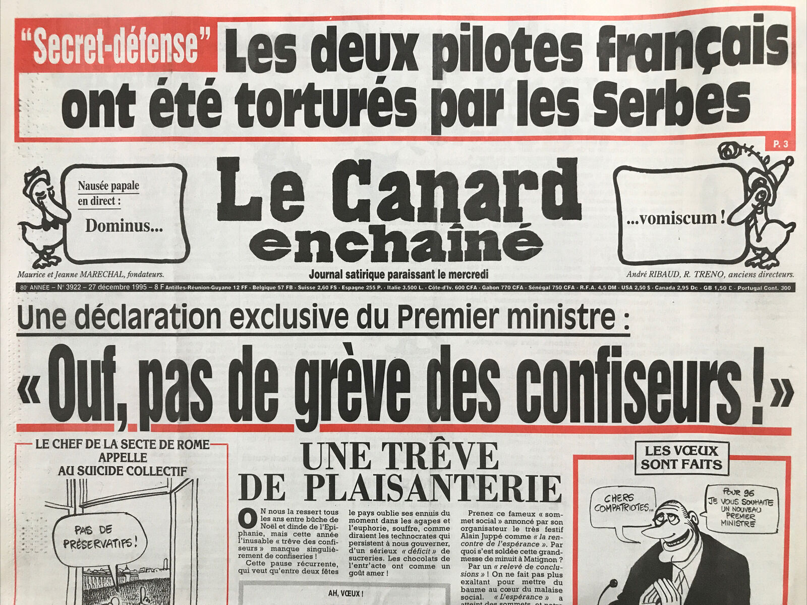 Couac ! | Acheter un Canard | Vente d'Anciens Journaux du Canard Enchaîné. Des Journaux Satiriques de Collection, Historiques & Authentiques de 1916 à 2004 ! | 3922