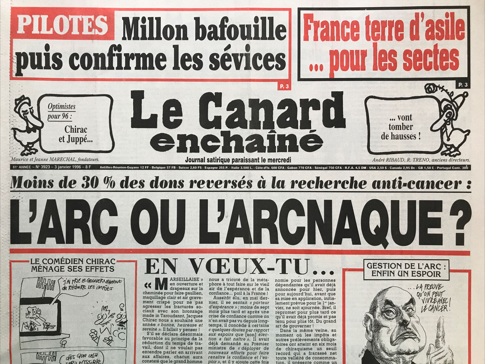 Couac ! | Acheter un Canard | Vente d'Anciens Journaux du Canard Enchaîné. Des Journaux Satiriques de Collection, Historiques & Authentiques de 1916 à 2004 ! | 3923