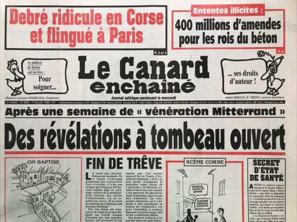 Couac ! | N° 3925 du Canard Enchaîné - 17 Janvier 1996 | Nos Exemplaires du Canard Enchaîné sont archivés dans de bonnes conditions de conservation (obscurité, hygrométrie maitrisée et faible température), ce qui s'avère indispensable pour des journaux anciens. | 3925