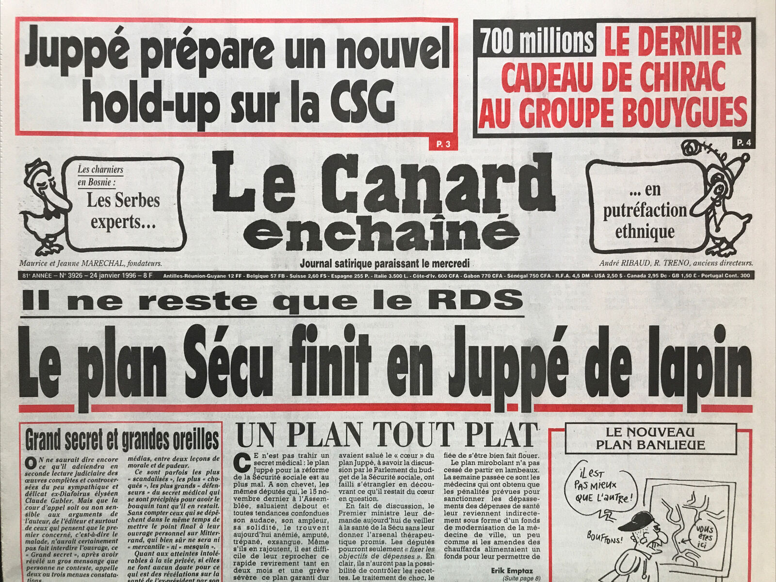 Couac ! | Acheter un Canard | Vente d'Anciens Journaux du Canard Enchaîné. Des Journaux Satiriques de Collection, Historiques & Authentiques de 1916 à 2004 ! | 3926