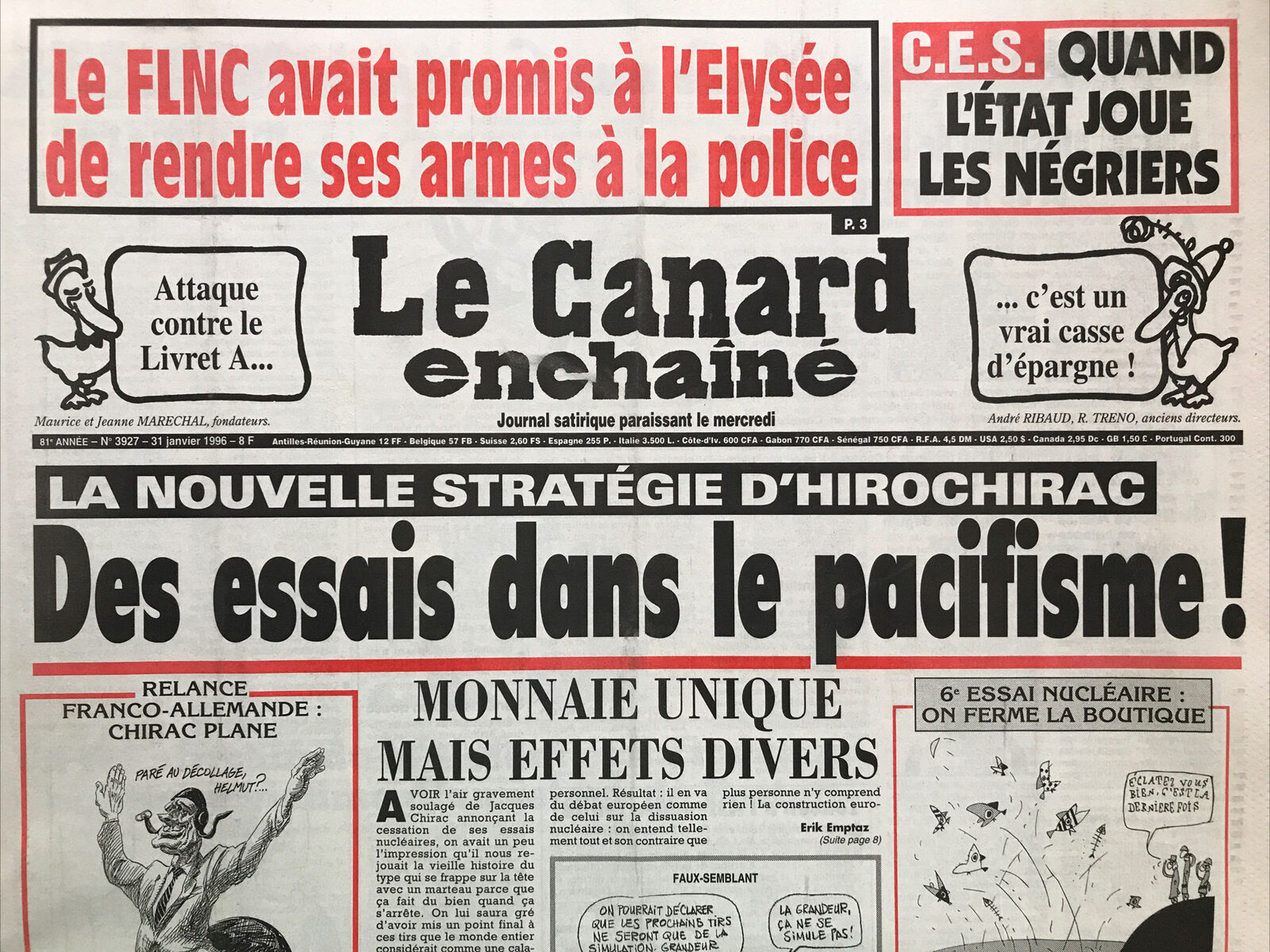 Couac ! | Acheter un Canard | Vente d'Anciens Journaux du Canard Enchaîné. Des Journaux Satiriques de Collection, Historiques & Authentiques de 1916 à 2004 ! | 3927