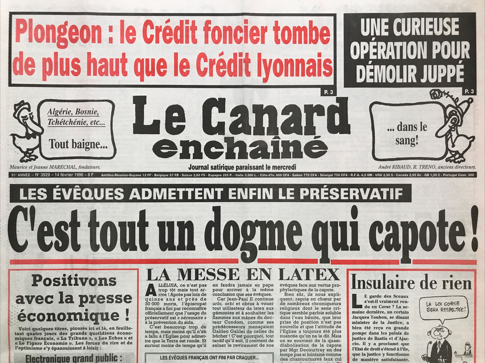 Couac ! | Acheter un Canard | Vente d'Anciens Journaux du Canard Enchaîné. Des Journaux Satiriques de Collection, Historiques & Authentiques de 1916 à 2004 ! | 3929