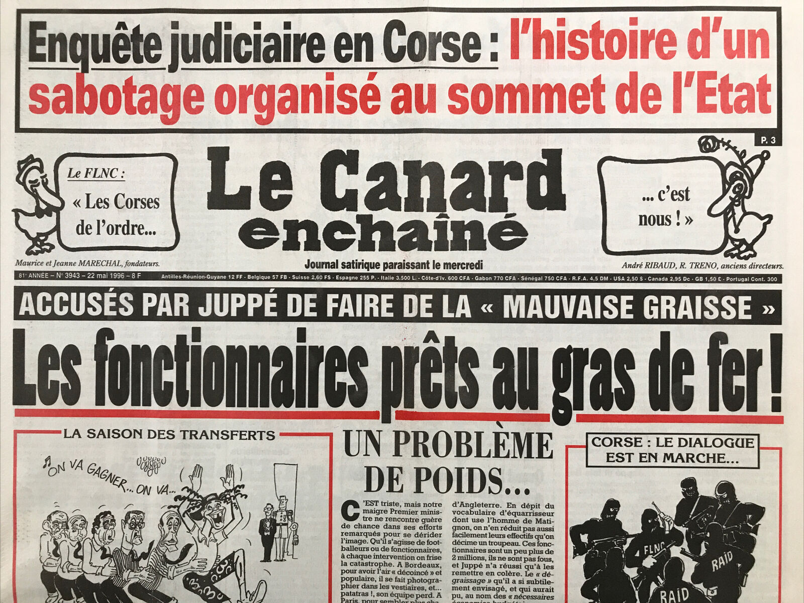 Couac ! | Acheter un Canard | Vente d'Anciens Journaux du Canard Enchaîné. Des Journaux Satiriques de Collection, Historiques & Authentiques de 1916 à 2004 ! | 3943