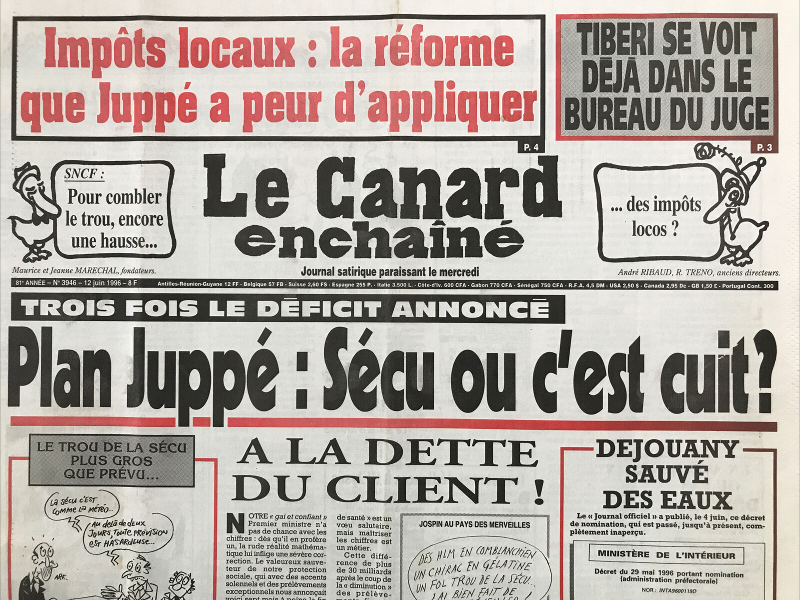 Couac ! | Acheter un Canard | Vente d'Anciens Journaux du Canard Enchaîné. Des Journaux Satiriques de Collection, Historiques & Authentiques de 1916 à 2004 ! | 3946