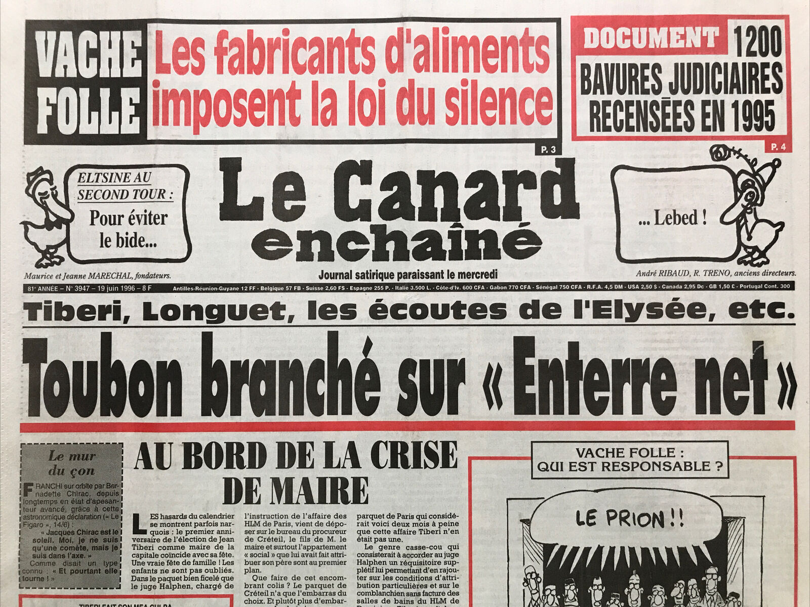 Couac ! | Acheter un Canard | Vente d'Anciens Journaux du Canard Enchaîné. Des Journaux Satiriques de Collection, Historiques & Authentiques de 1916 à 2004 ! | 3947