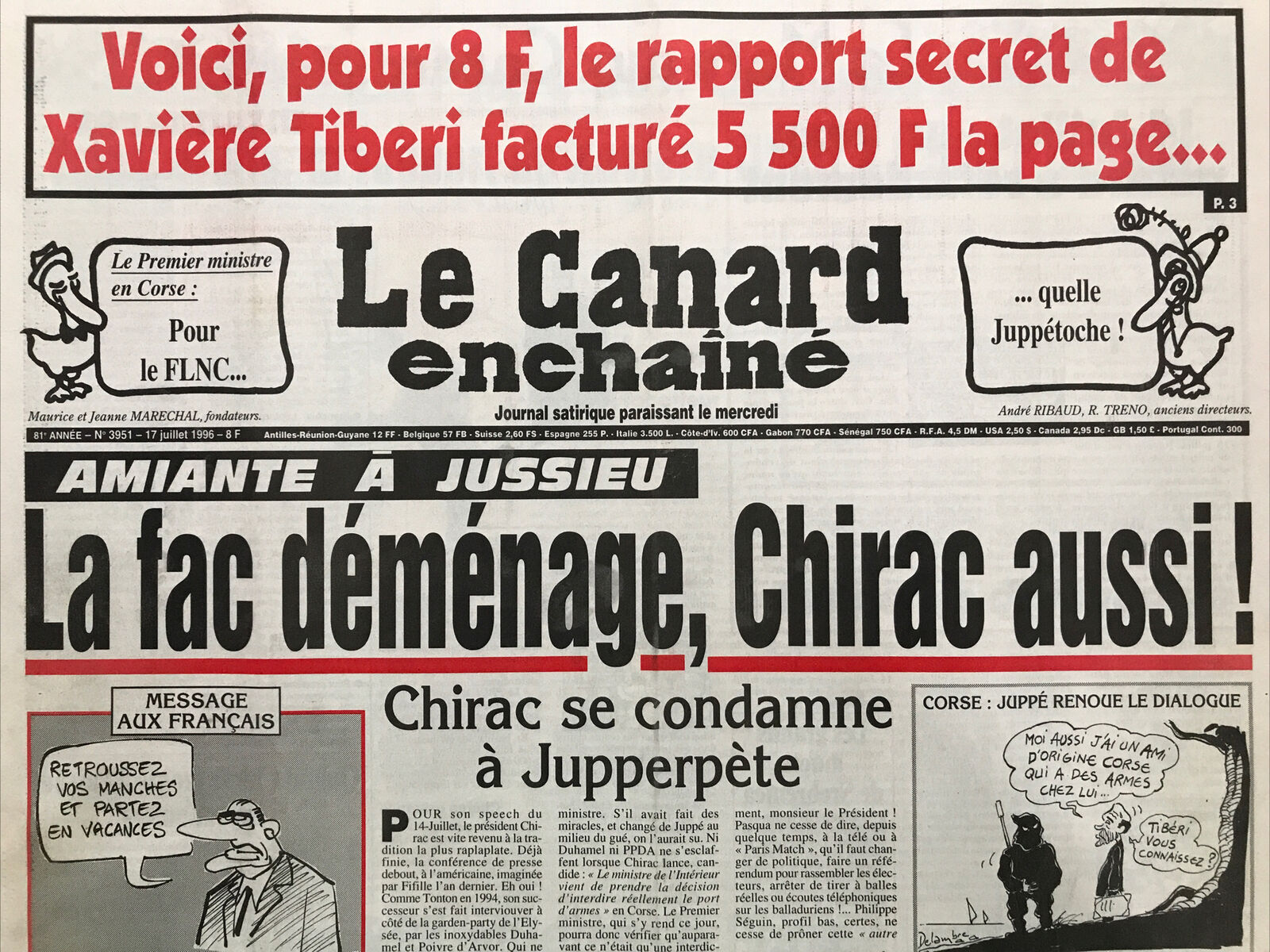 Couac ! | Acheter un Canard | Vente d'Anciens Journaux du Canard Enchaîné. Des Journaux Satiriques de Collection, Historiques & Authentiques de 1916 à 2004 ! | 3951