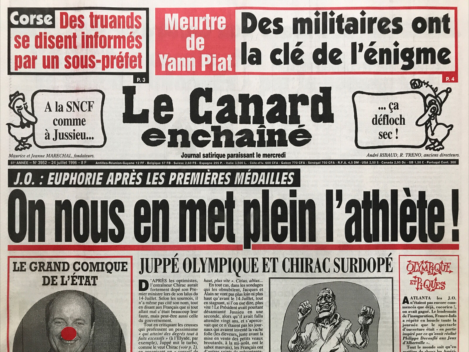 Couac ! | Acheter un Canard | Vente d'Anciens Journaux du Canard Enchaîné. Des Journaux Satiriques de Collection, Historiques & Authentiques de 1916 à 2004 ! | 3952