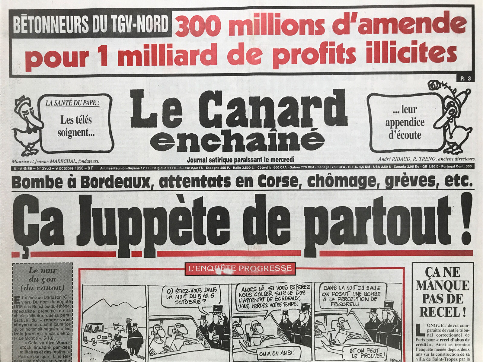 Couac ! | Acheter un Canard | Vente d'Anciens Journaux du Canard Enchaîné. Des Journaux Satiriques de Collection, Historiques & Authentiques de 1916 à 2004 ! | 3963