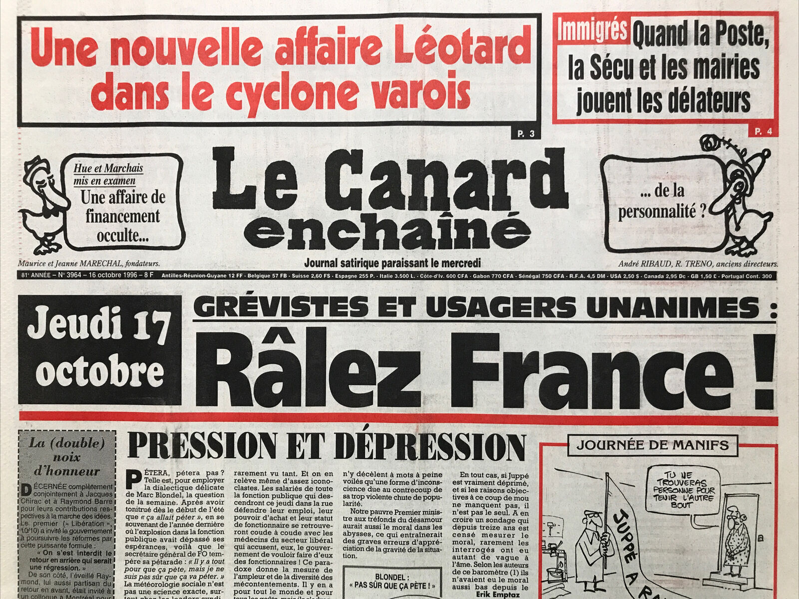 Couac ! | Acheter un Canard | Vente d'Anciens Journaux du Canard Enchaîné. Des Journaux Satiriques de Collection, Historiques & Authentiques de 1916 à 2004 ! | 3964