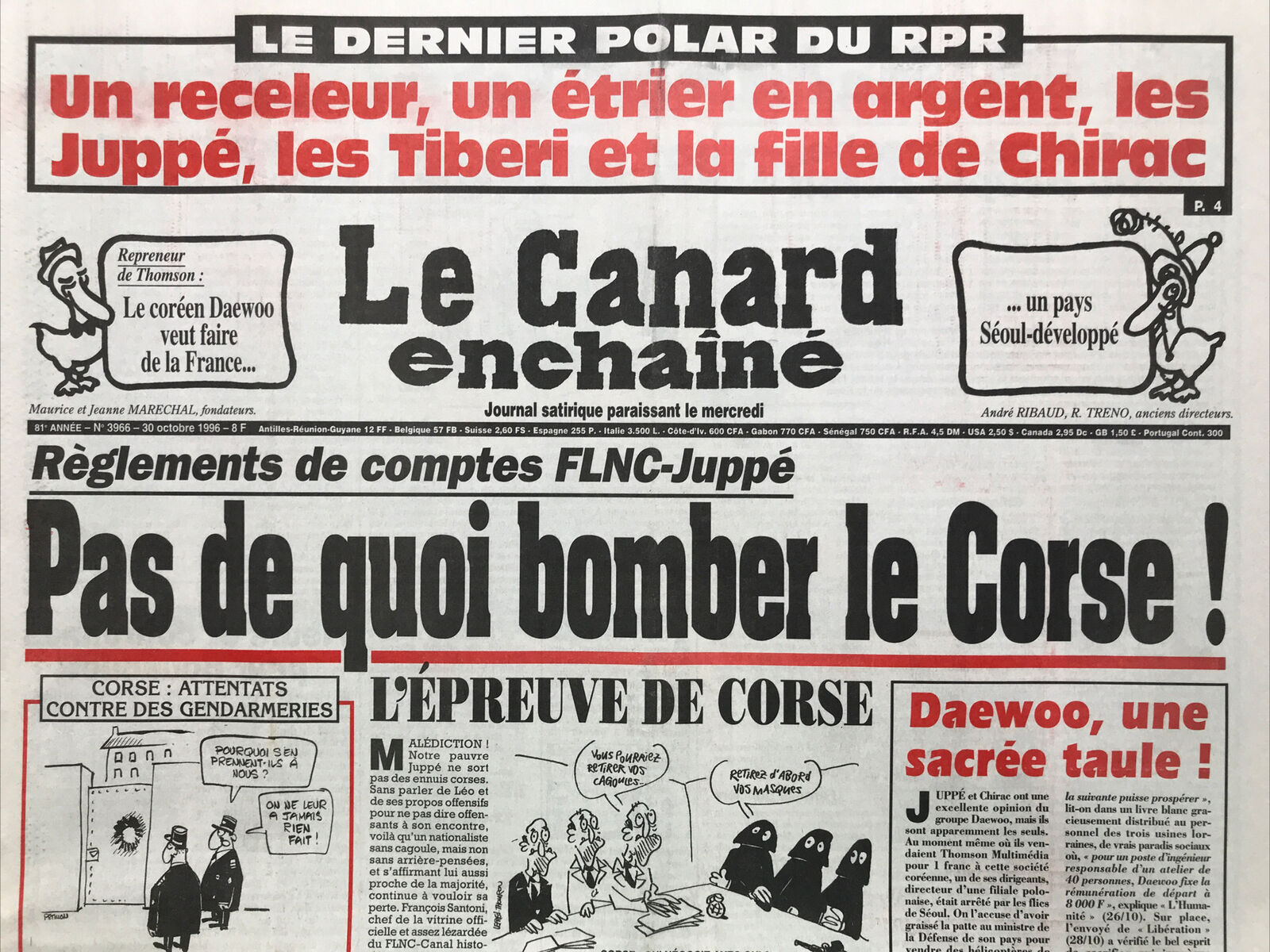 Couac ! | Acheter un Canard | Vente d'Anciens Journaux du Canard Enchaîné. Des Journaux Satiriques de Collection, Historiques & Authentiques de 1916 à 2004 ! | 3966